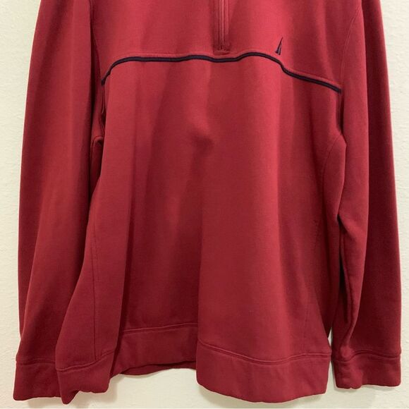 NAUTICA FLEECE QUARTER ZIP MENS 2XL RUST. - Picture 4 of 12